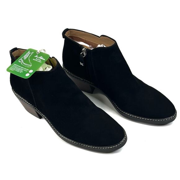 Sam Edelman PRYCE Black Suede Ankle Boots Womens 9M Water Resistant New $150 - Picture 1 of 11